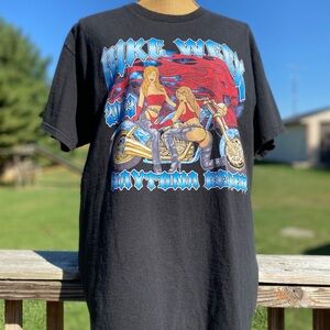 Vintage 2003 Daytona Beach Bike Week Thonged Women T-shirt Black XL